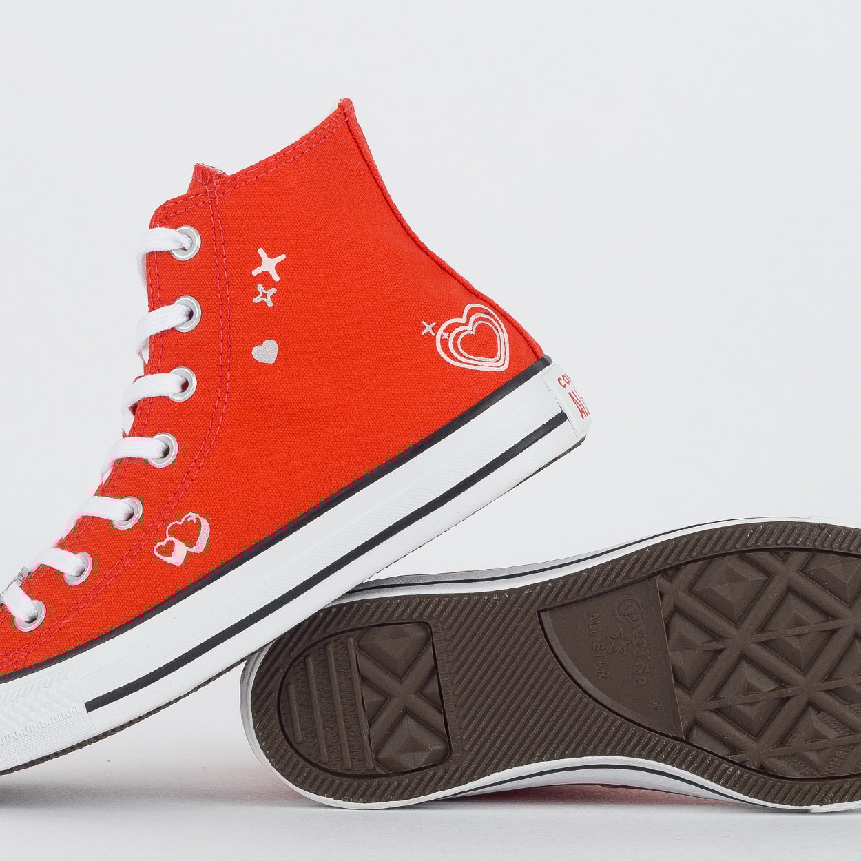 LOVE RAT（RED Ver.) Tênis Converse Chuck Taylor All Star Hi Bemy2K Valentines Vermelho