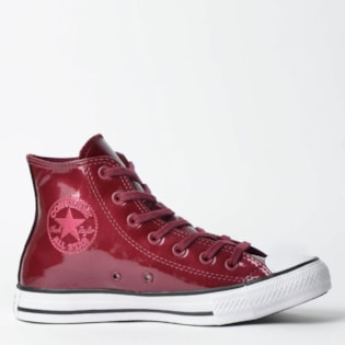 Tênis Converse Chuck Taylor All Star Hi Borgonha Branco CT11980002 Tênis Converse Chuck Taylor All Star Hi Borgonha Branco CT11980002