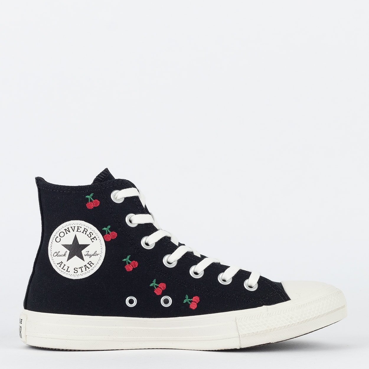 Tênis Converse Chuck Taylor All Star Hi Cherry On Preto Amendoa