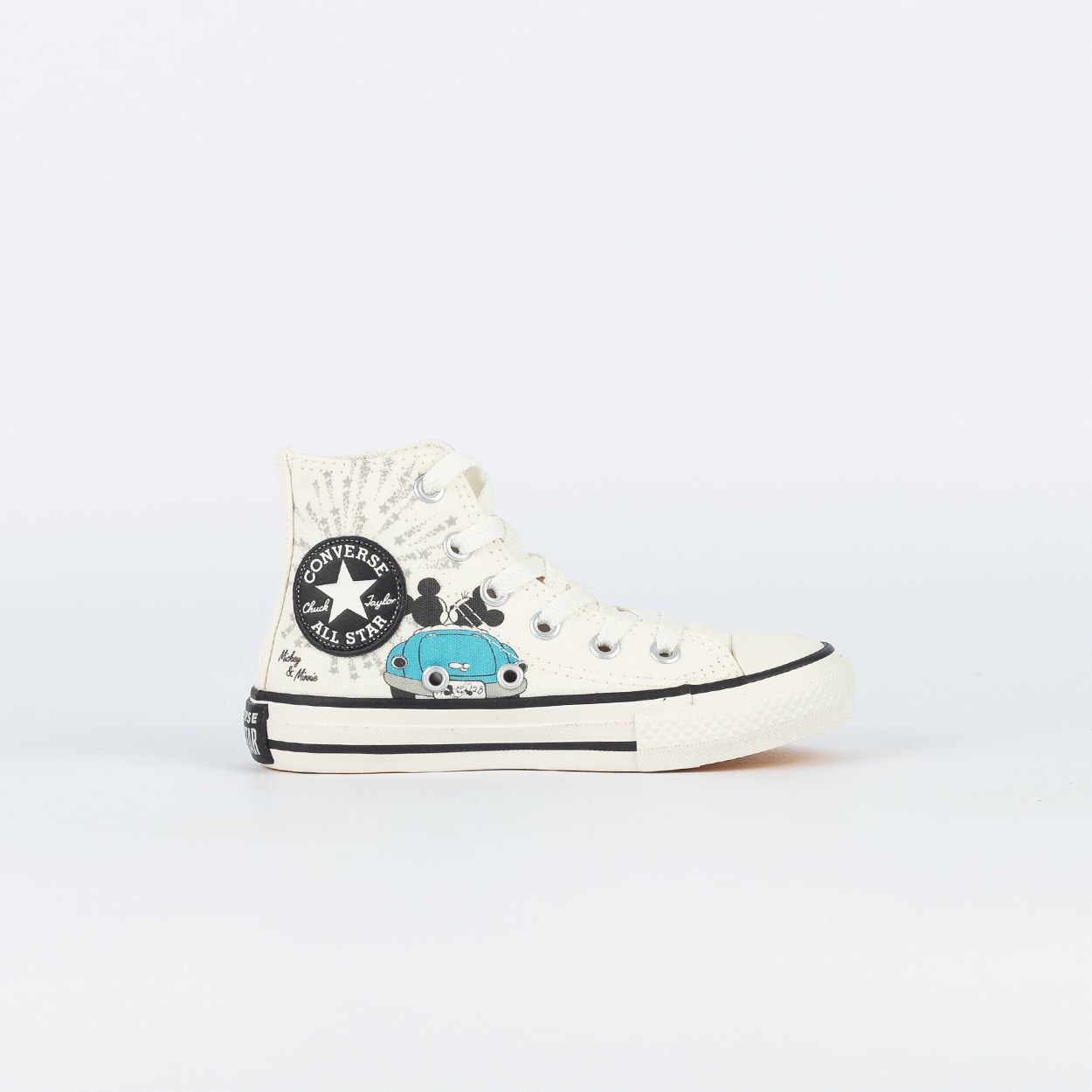 Tênis Converse Chuck 70 Ox Disney Mickey Vintage Bege Claro Preto