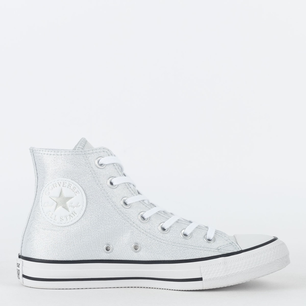 Tênis All Star Chuck Taylor Cano Alto Glitter Preto Feminino