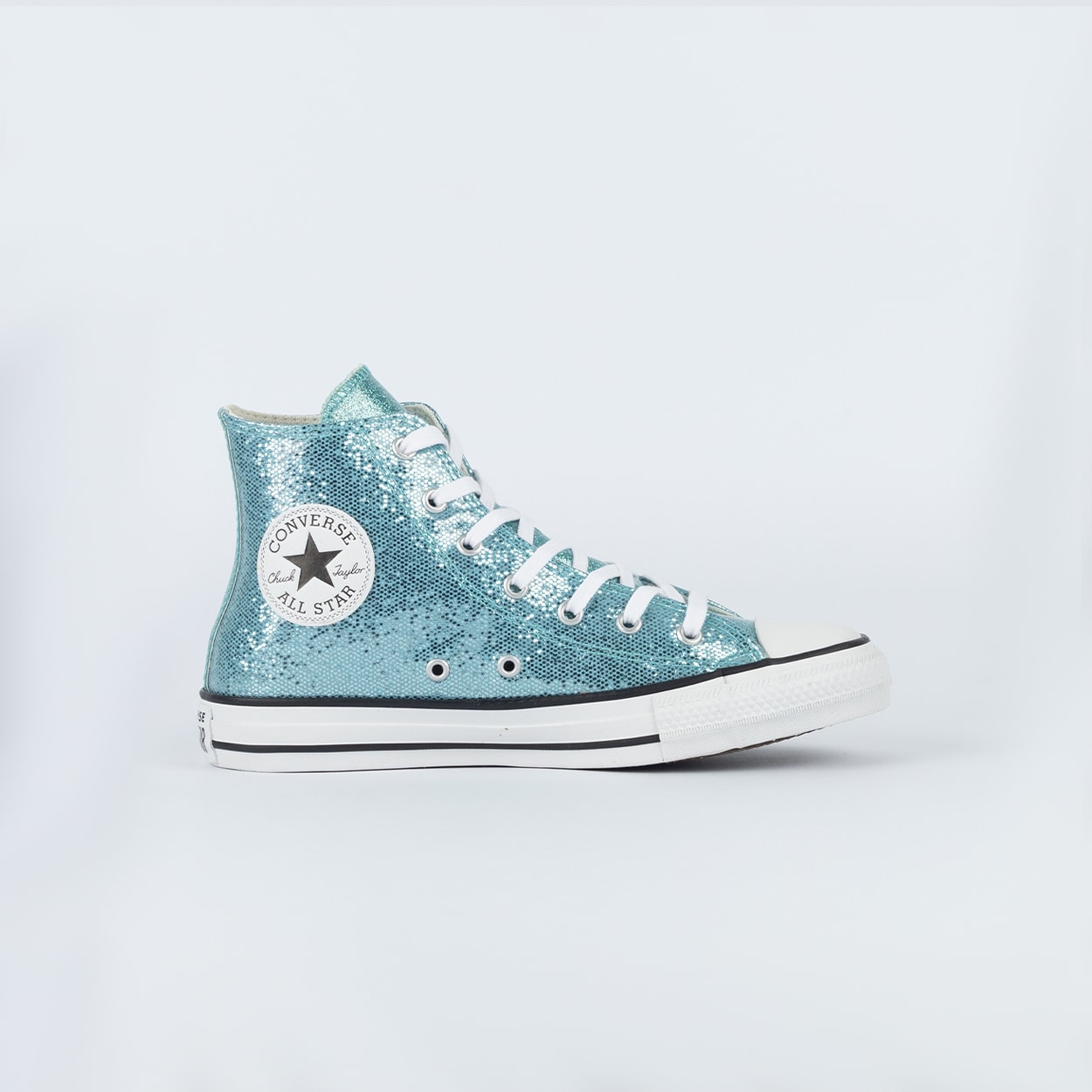 Tênis Converse Chuck Taylor All Star Hi Shine Agua Marinha Branco