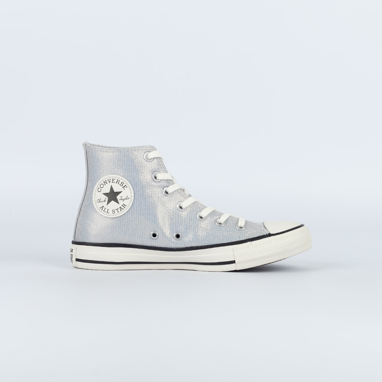 Tênis Converse Chuck Taylor All Star Hi Shine Prata Opaca Amendoa