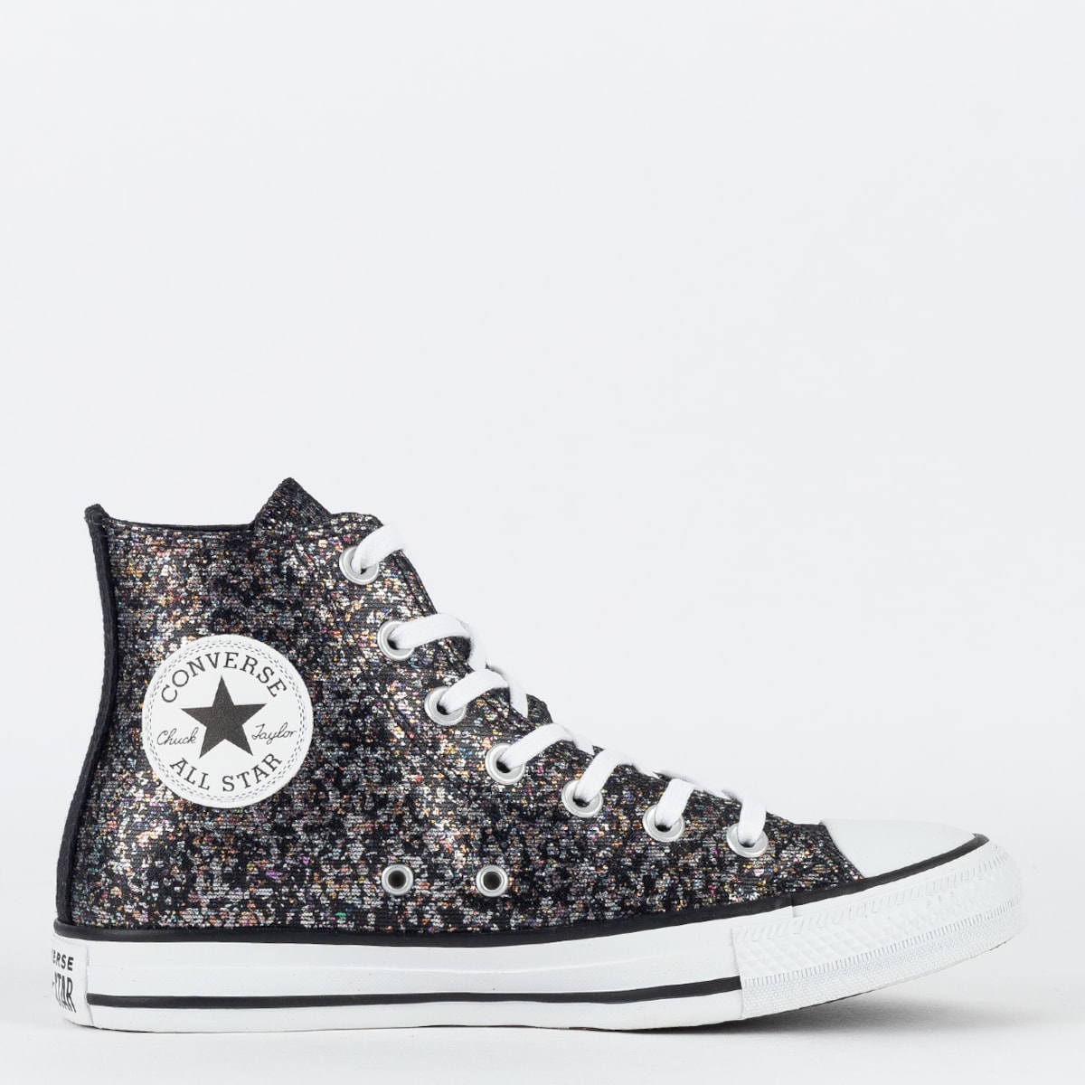 Tênis Converse Chuck Taylor All Star Hi Shinefetti Preto Branco CT28820001