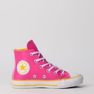 Tênis Converse Chuck Taylor All Star Kids Hi Pink Fluor CK07440002 Tênis Converse Chuck Taylor All Star Kids Hi Pink Fluor CK07440002
