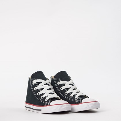 Tênis Converse Chuck Taylor All Star Kids Hi Preto Vermelho CK00030007