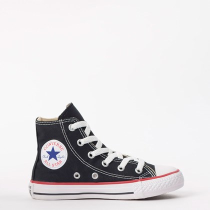 Tênis Converse Chuck Taylor All Star Kids Hi Preto Vermelho CK00040007