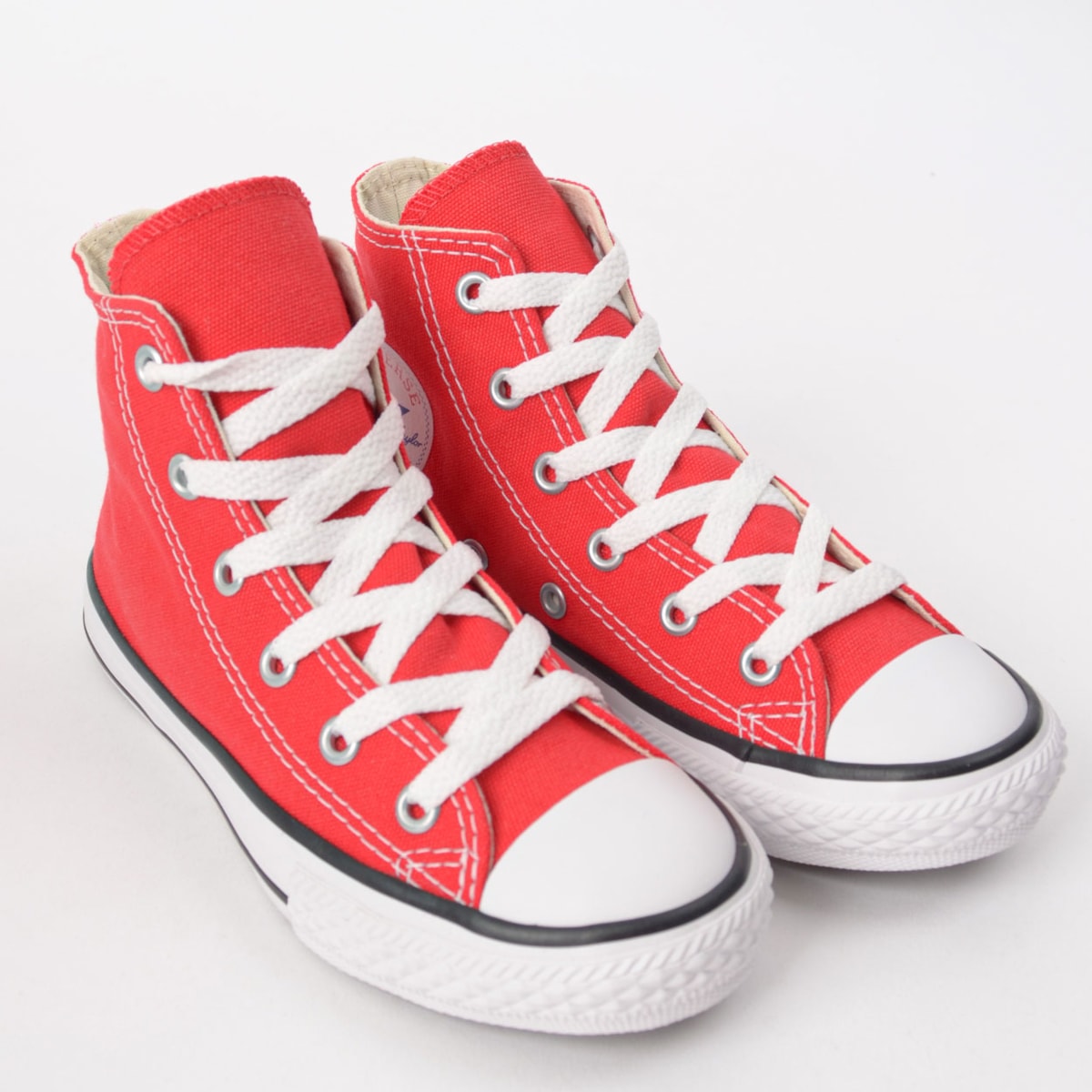 Tênis Converse All Star Chuck Taylor Kids Couro - Branco/ Vermelho/ Marinho