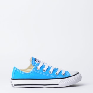 Tênis Converse Chuck Taylor All Star Kids Ox Azul Celeste Preto CK04300010 Tênis Converse Chuck Taylor All Star Kids Ox Azul Celeste Preto CK04300010