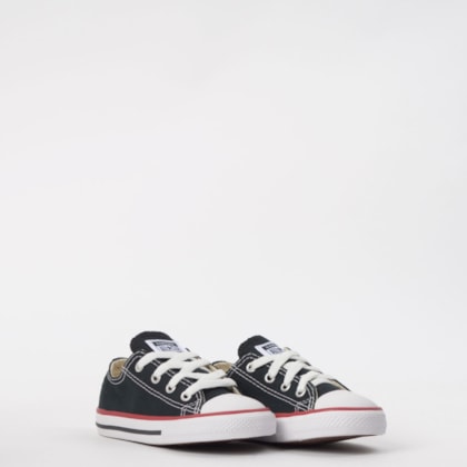 Tênis Converse Chuck Taylor All Star Kids Ox Preto Vermelho CK00010007