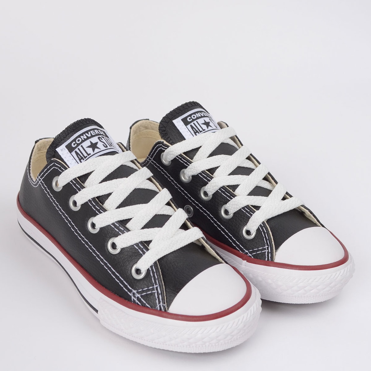 All Star Converse Chuck Taylor Kids Ox Preto e Vermelho - Espaco Tenis