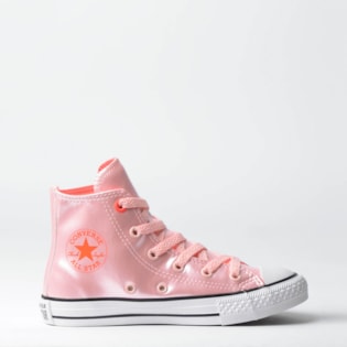 Tênis Converse Chuck Taylor All Star Kids Vinil Hi Rosa Escuro CK06890002 Tênis Converse Chuck Taylor All Star Kids Vinil Hi Rosa Escuro CK06890002