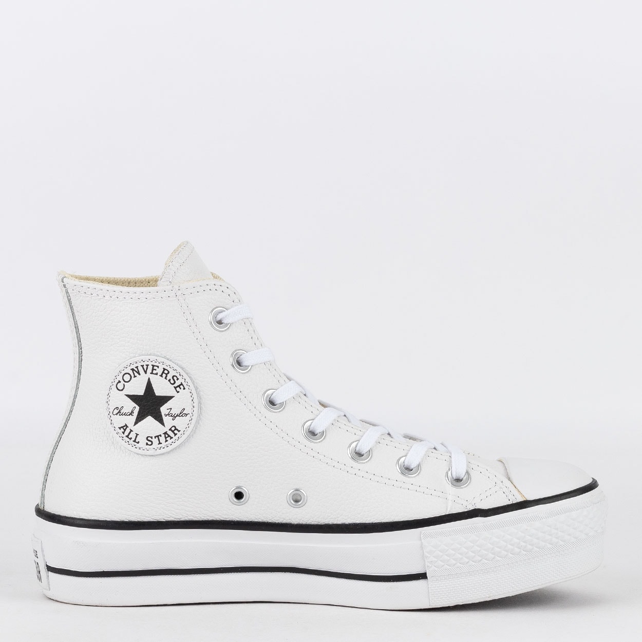 white leather chuck taylor all-star lift high sneakers