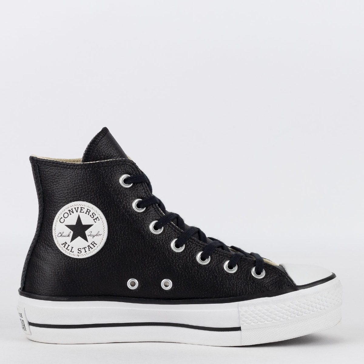 Tênis Converse Chuck Taylor All Star Monochrome Leather Hi Preto