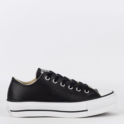 Tênis Converse Chuck Taylor All Star Lift Ox Leather Preto Branco CT24320002