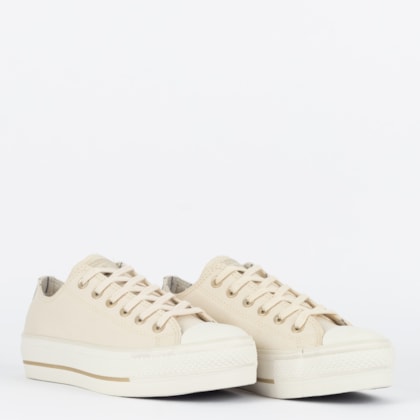 Tênis Converse Chuck Taylor All Star Lift Ox Modern Tailored Nude Bege Claro CT28280001