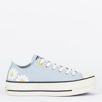 Tênis Converse Chuck Taylor All Star Lift Ox Nature In Bloom Azul Claro Amarelo CT26640001