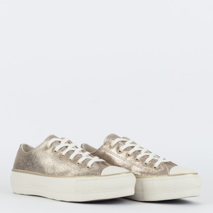 Tênis Converse Chuck Taylor All Star Lift Ox Pretty Patina Ouro Claro CT28190002