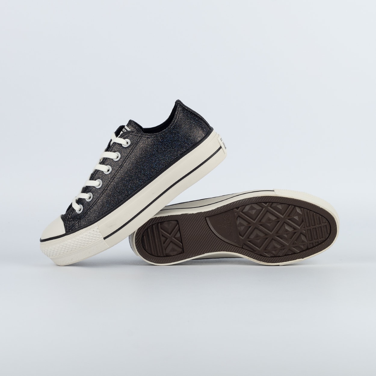 Tênis Converse Chuck Taylor All Star Lift Ox Shine Preto Amendoa