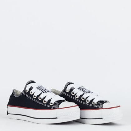 Tênis Converse Chuck Taylor All Star Lift Ox Sketch Preto Branco Grena CT28010001