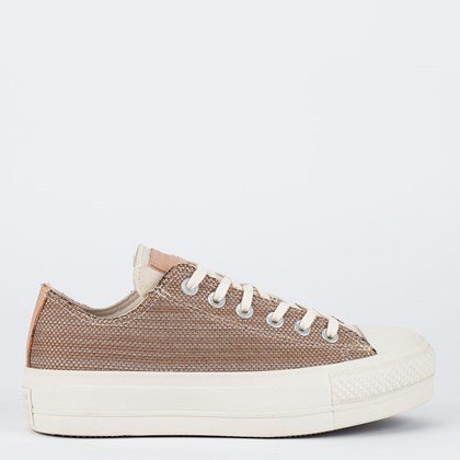 Tênis Converse Chuck Taylor All Star Lift Ox Soothing Craft Areia Bege Vaqueta CT18440001