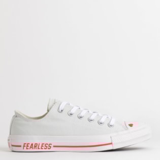 Tênis Converse Chuck Taylor All Star Love Fearlessly Ox Cinza Claro CT13580001 Tênis Converse Chuck Taylor All Star Love Fearlessly Ox Cinza Claro CT13580001