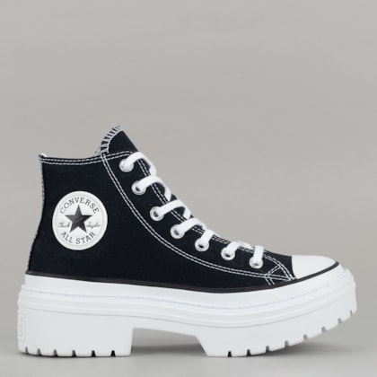 Tênis Converse Chuck Taylor All Star Lugged Heel Platform Hi Black White A08258C