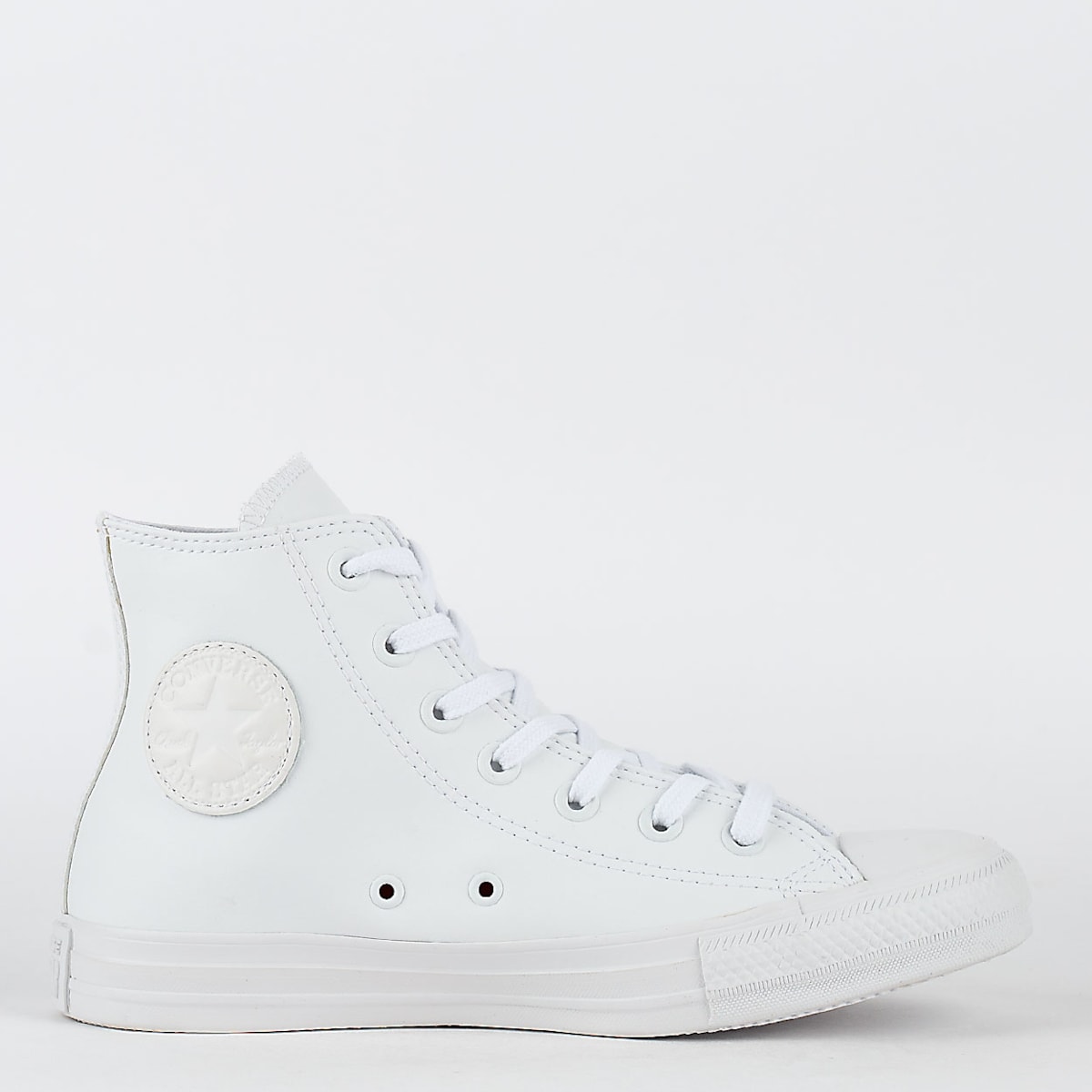 Tênis Converse Chuck Taylor All Star Monochrome Leather Hi Branco
