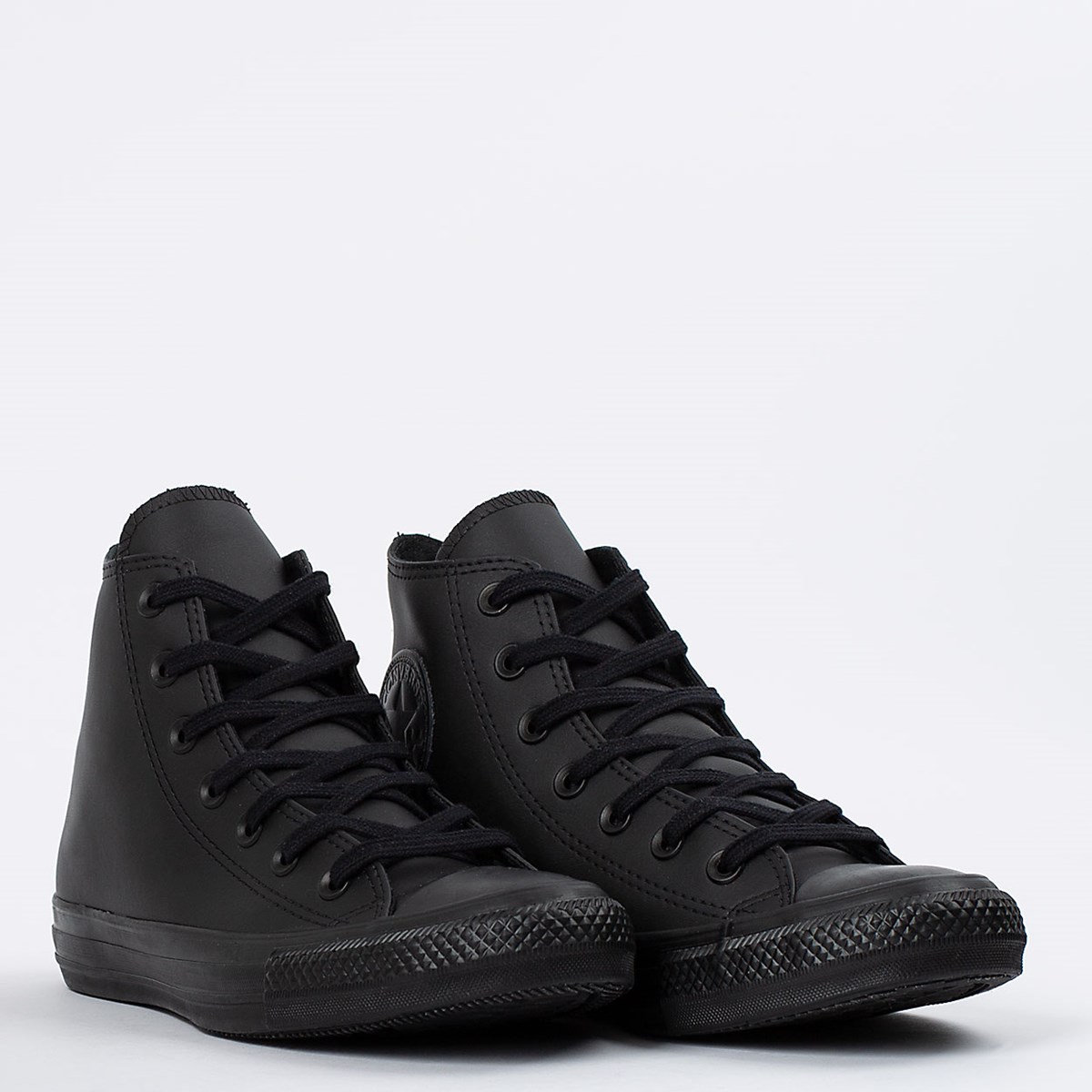 Tênis Converse Chuck Taylor All Star Monochrome Leather Hi Preto