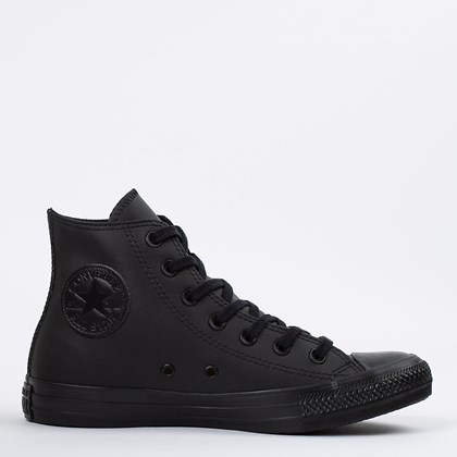 Tênis Converse Chuck Taylor All Star Monochrome Leather Hi Preto Preto CT08250002