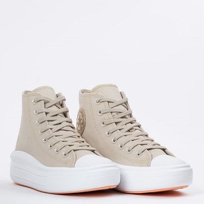 Tênis Converse Chuck Taylor All Star Move Hi Authentic Glam Bege Claro Ouro Claro CT16220001