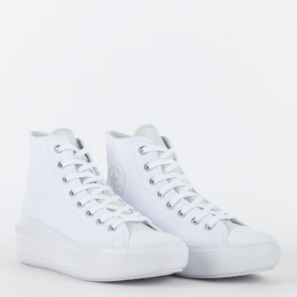 Tênis Converse Chuck Taylor All Star Move Hi Prism Glitter Branco Prata CT25680002