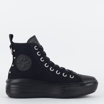 Converse All Star Preto Tachas Prata Vintage sapatos unissex adulto Preto  De Lona