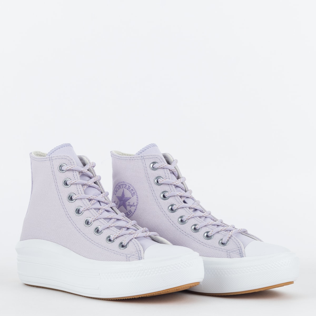 ALL STAR CHUCK TAYLOR PLATAFORMA MOVE LAVANDA/ PRETO /BRANCO CANO LONGO