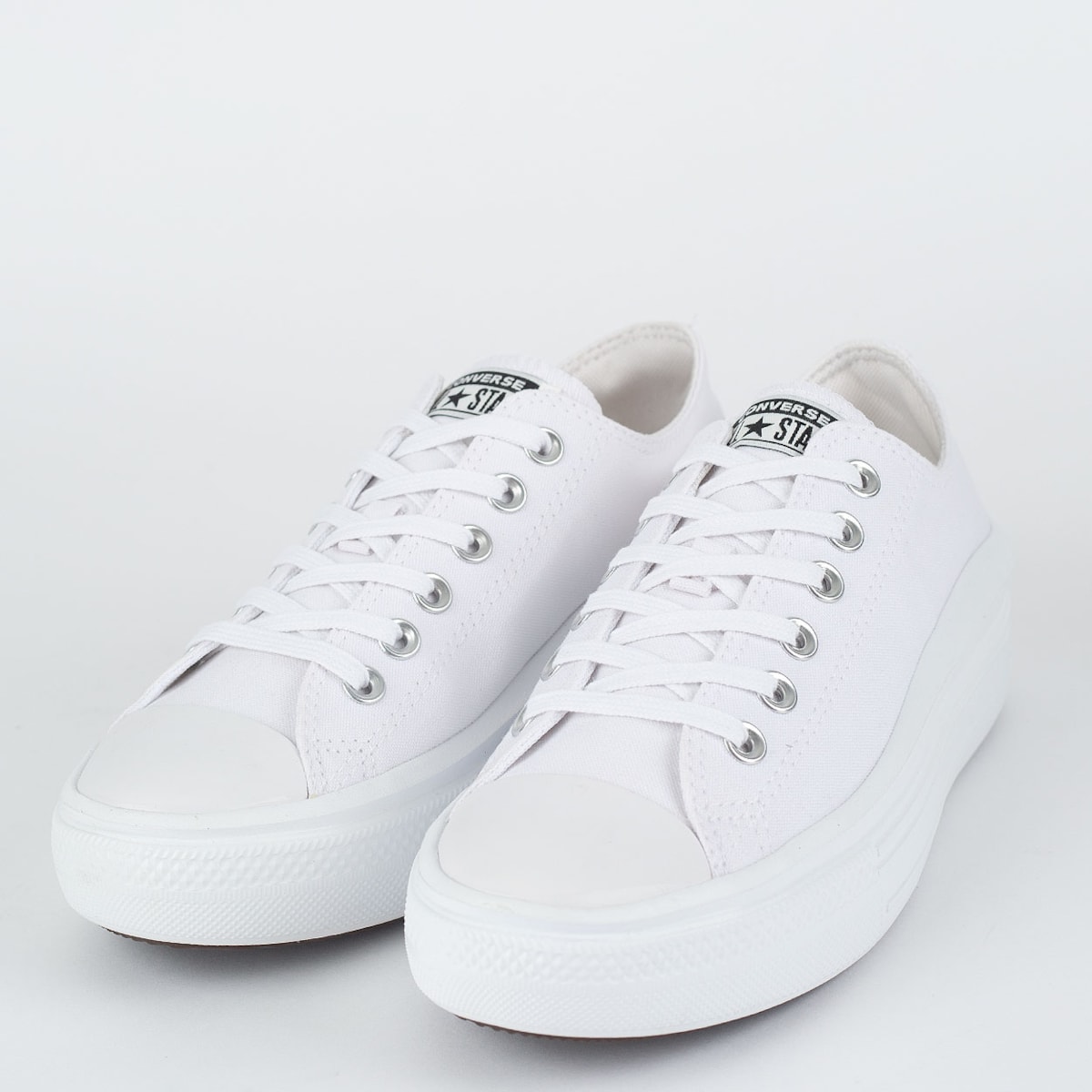 Converse Feminino All Star Branco Em Couro Feminino Plataforma