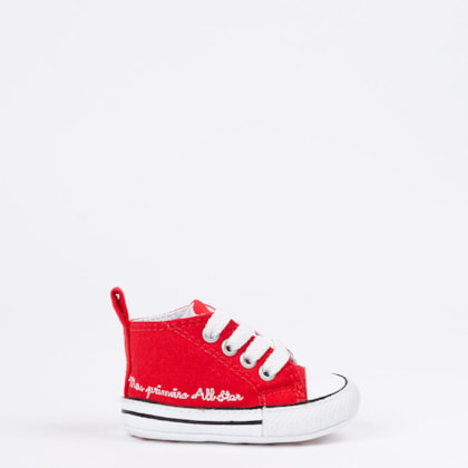 Tênis Converse Chuck Taylor All Star My First All Star Kids Vermelho Branco CK04400002