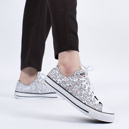 Tênis Converse Chuck Taylor All Star Ox Keith Haring White Black Red 171860C