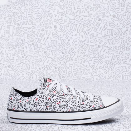 Tênis Converse Chuck Taylor All Star Ox Keith Haring White Black Red 171860C