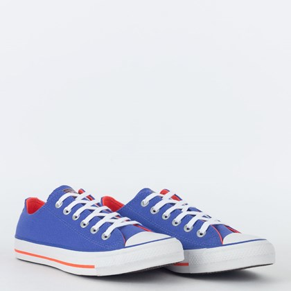 Tênis Converse Chuck Taylor All Star Ox Seasonal Plus Azul Chama Laranja CT19920008