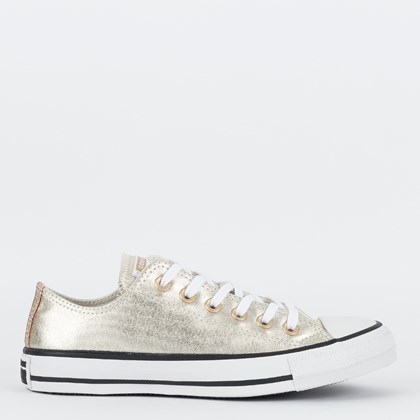 Tênis Converse Chuck Taylor All Star Ox Sparkle Party Ouro Branco CT26110001