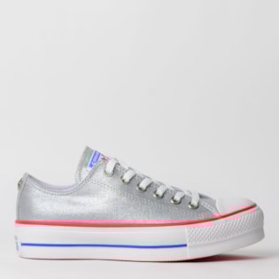 Tênis Converse Chuck Taylor All Star Platform Lift Ox Prata Puro CT12430001 Tênis Converse Chuck Taylor All Star Platform Lift Ox Prata Puro CT12430001