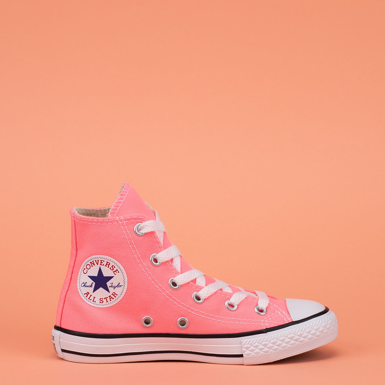 all star rosa claro cano alto