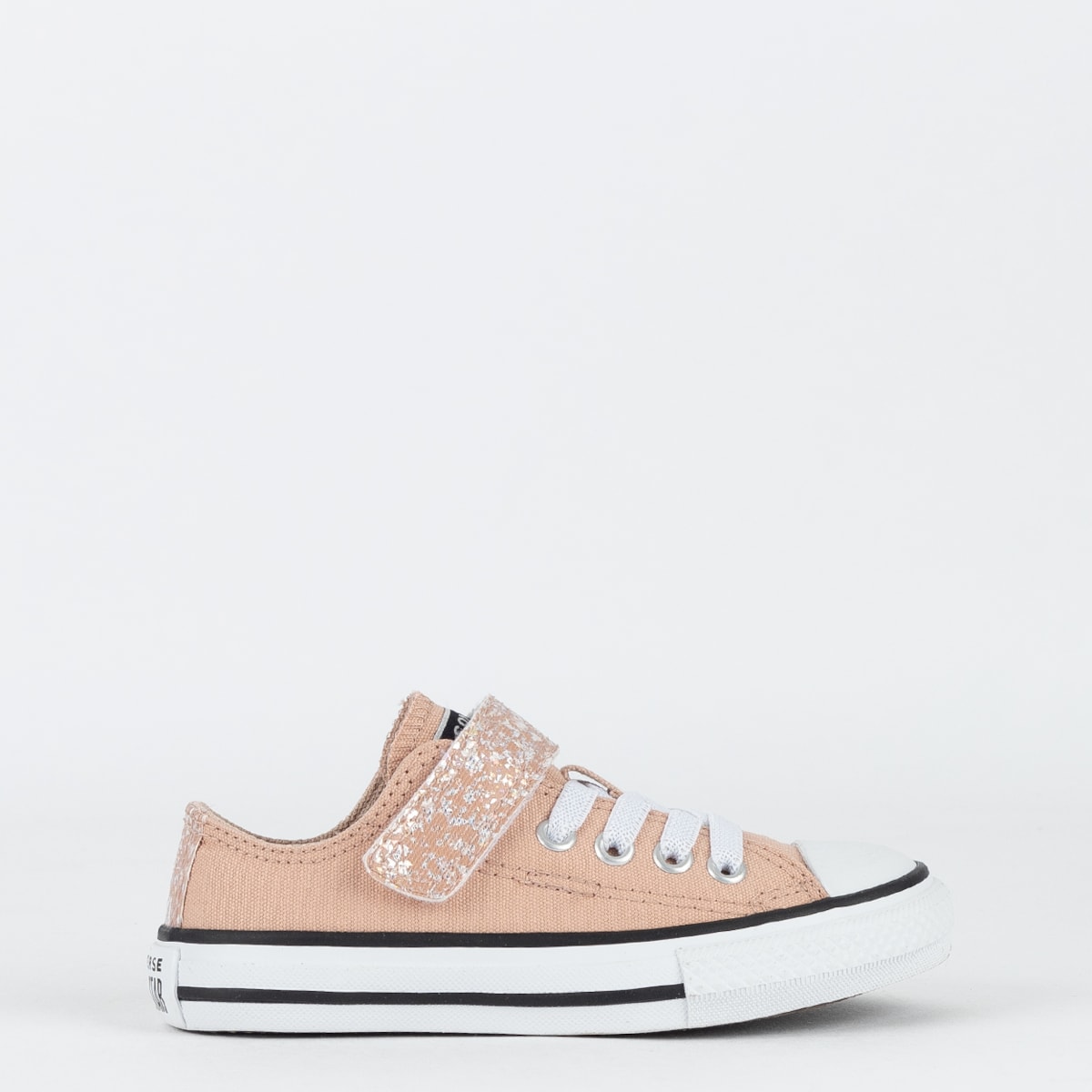Tênis Converse Kids Chuck Taylor All Star 1V Ox Velcro Shinefetti Nude Rosa CK12250003