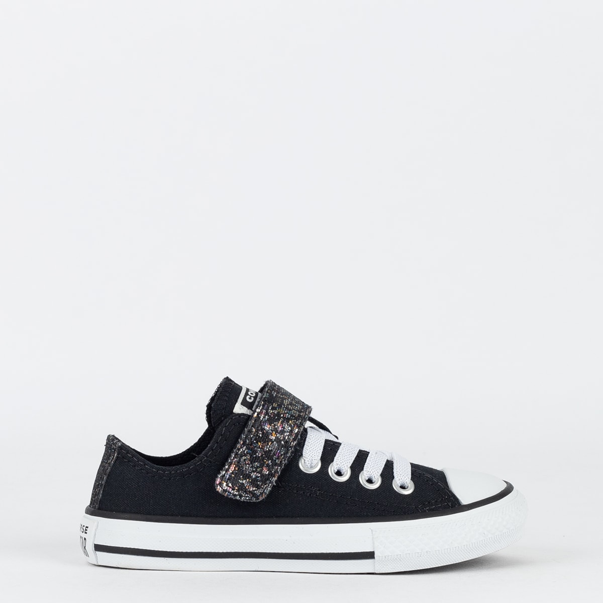 Velcro All Star Infantil Preto Couro Velcro Tenis All Star Couro