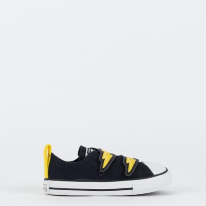 Tênis Converse Kids Chuck Taylor All Star 2V Ox Bolts Preto Amarelo Gema CK11760001