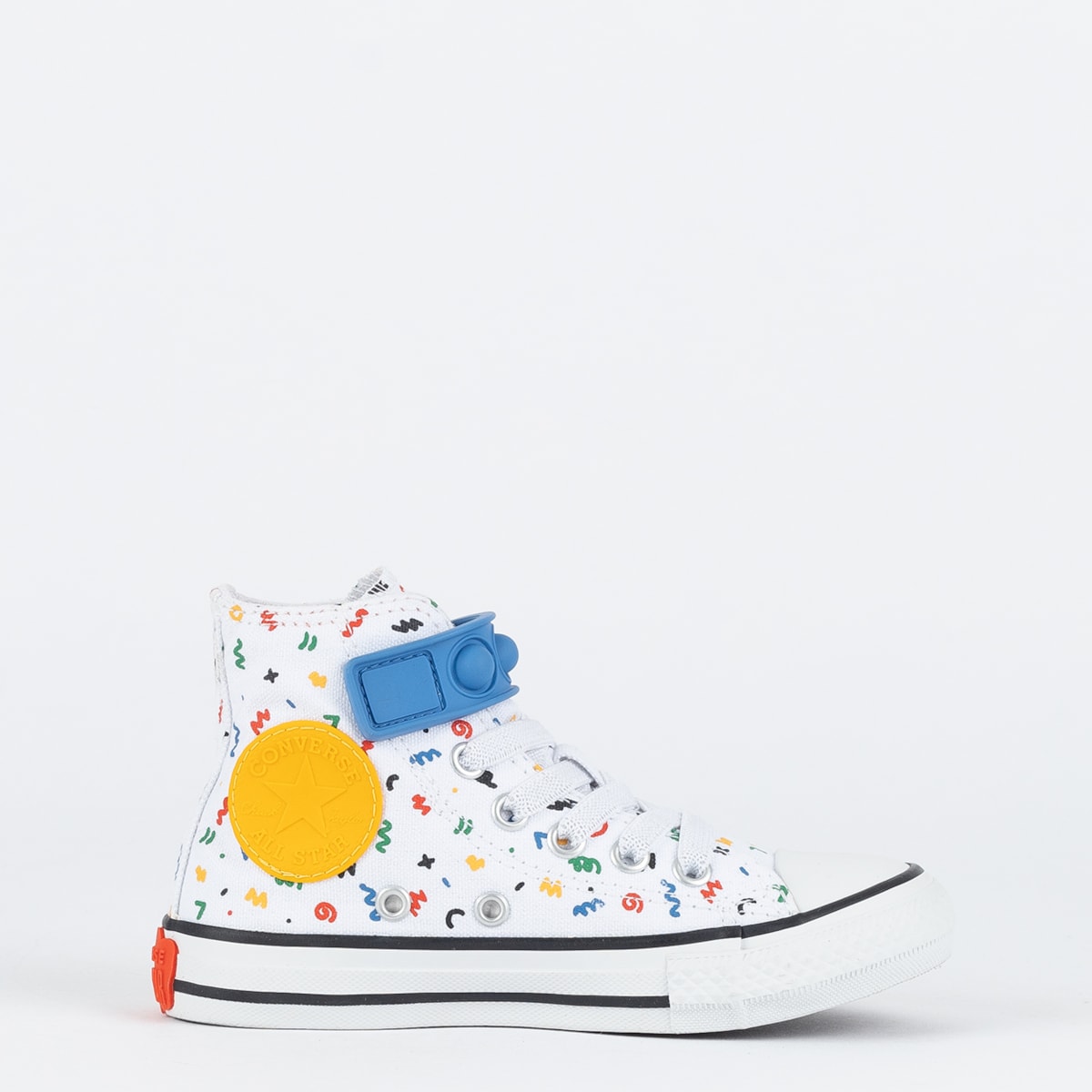 Tênis Converse Kids Chuck Taylor All Star Hi Bubble Strap Polka Doodle Branco Vermelho Forte CK11580001
