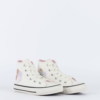 Tênis All Star Feminino Converse Bordado Flor - PRETO/BRANCO - CT25620002