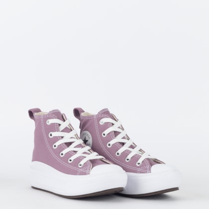 Tênis Converse Kids Chuck Taylor All Star Move Hi Seasonal Roxo Branco CK10370004