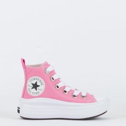 Tênis Converse Kids Chuck Taylor All Star Move Hi Sketch Rosa Preto CK11690001