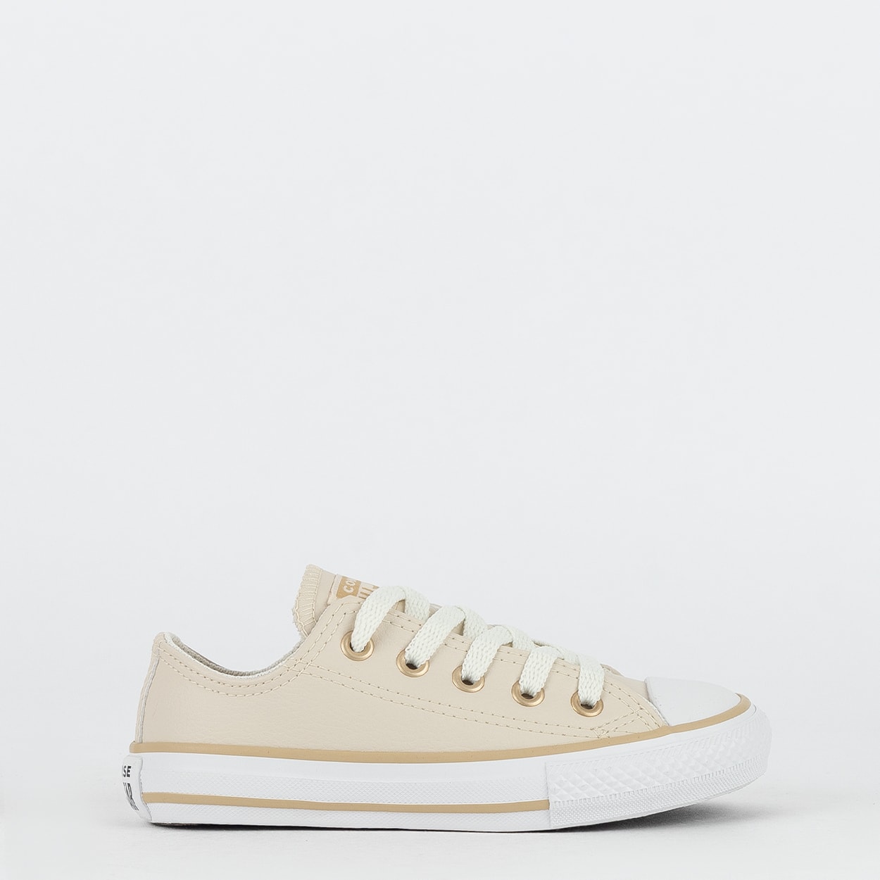 Tênis Converse Kids Chuck Taylor All Star OX Nude Bege Claro